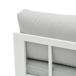 Garden sofa set made of aluminum and olefin fabric in white and gray | Nyland