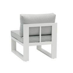 Garden sofa set made of aluminum and olefin fabric in white and gray | Nyland