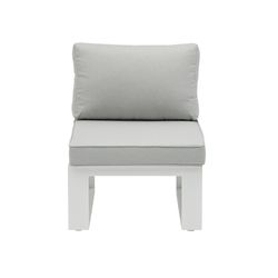 Garden sofa set made of aluminum and olefin fabric in white and gray | Nyland