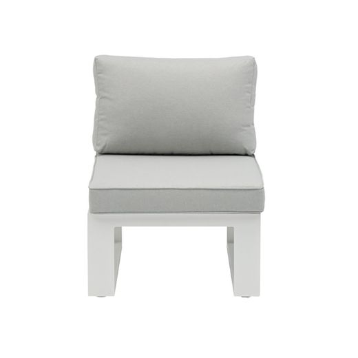 Garden sofa set made of aluminum and olefin fabric in white and gray | Nyland