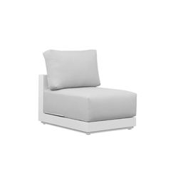Aluminum and olefin garden sofa set in white and light gray | Onix
