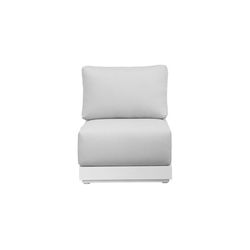 Aluminum and olefin garden sofa set in white and light gray | Onix
