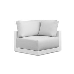 Aluminum and olefin garden sofa set in white and light gray | Onix