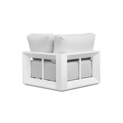 Aluminum and olefin garden sofa set in white and light gray | Onix