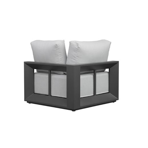 Garden sofa set in aluminum and olefin in anthracite and medium gray | Onix