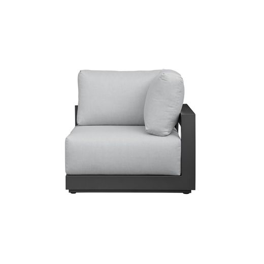 Garden sofa set in aluminum and olefin in anthracite and medium gray | Onix