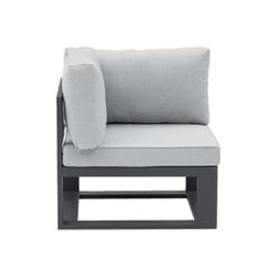 Aluminum and olefin garden sofa set in anthracite and gray | Nyland
