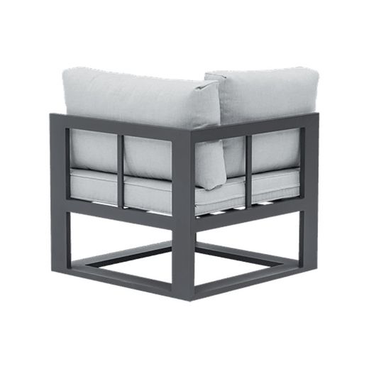 Aluminum and olefin garden sofa set in anthracite and gray | Nyland