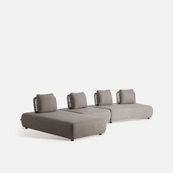 Módulo sofá central de aluminio en gris, 105 x 105 x 81 cm | Lenk