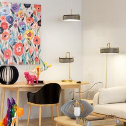 MOHICA Azul - Metal floor lamp, Ø 50 x H 150 cm