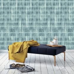 MOREAU-Niebieska tapeta w kratkę, 1005x53 cm
