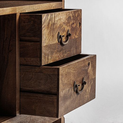 Mostrador de madera en marrón, 206 x 55 x 108 cm | Agen
