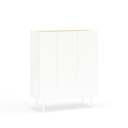 Wijnrek bijmeubel van hout in de kleur wit en eiken, 95 x 40 x 120 cm | Rand