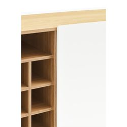 Wijnrek bijmeubel van hout in de kleur wit en eiken, 95 x 40 x 120 cm | Rand