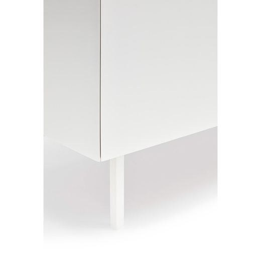 Wijnrek bijmeubel van hout in de kleur wit en eiken, 95 x 40 x 120 cm | Rand