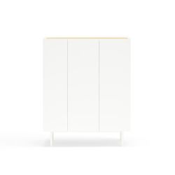 Wijnrek bijmeubel van hout in de kleur wit en eiken, 95 x 40 x 120 cm | Rand
