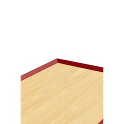 Weinregal-Beistellmöbel aus Holz in Burgunderrot und Eichenfarbe, 95 x 40 x 120 cm | Rand