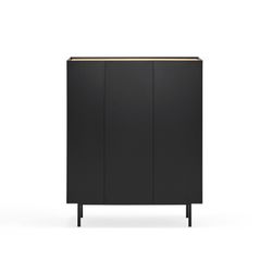 Wooden wine rack in black and oak, 95 x 40 x 120 cm | Arista