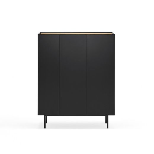 Wooden wine rack in black and oak, 95 x 40 x 120 cm | Arista
