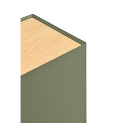 Wooden wine rack in light green and oak, 95 x 40 x 120 cm | Arista