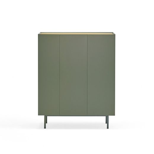 Wooden wine rack in light green and oak, 95 x 40 x 120 cm | Arista