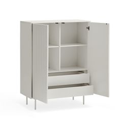 Mueble auxiliar de madera en blanco, 97 x 45 x 130 cm | Sierra