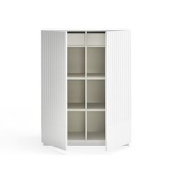 Wit en crèmekleurig houten dressoir, 92 x 46 x 120 cm | Dorisch