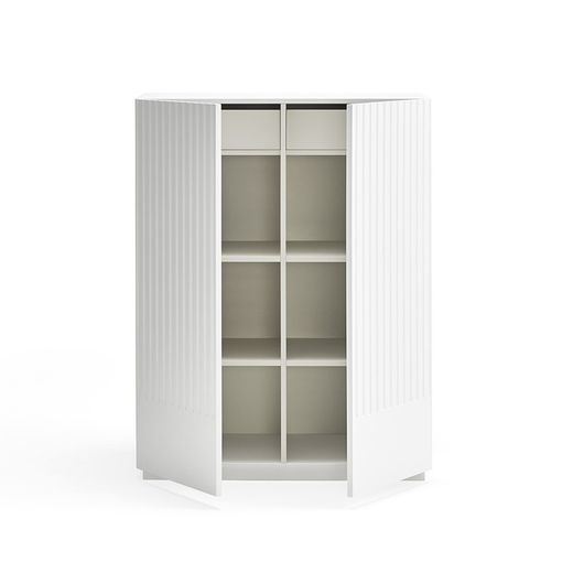 Wit en crèmekleurig houten dressoir, 92 x 46 x 120 cm | Dorisch