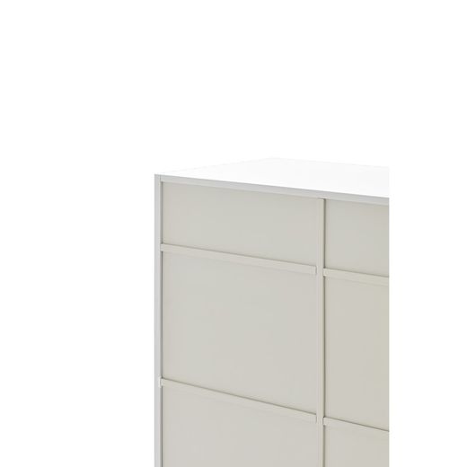 Wit en crèmekleurig houten dressoir, 92 x 46 x 120 cm | Dorisch