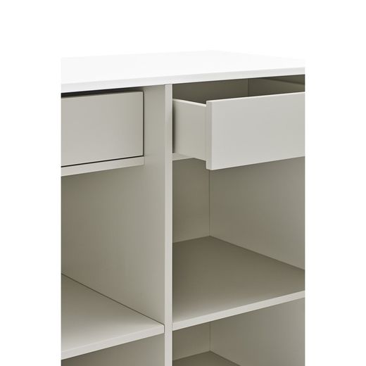 Wit en crèmekleurig houten dressoir, 92 x 46 x 120 cm | Dorisch