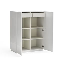 Wit en crèmekleurig houten dressoir, 92 x 46 x 120 cm | Dorisch