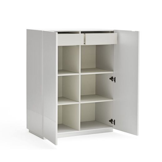 Wit en crèmekleurig houten dressoir, 92 x 46 x 120 cm | Dorisch
