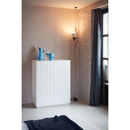 Wit en crèmekleurig houten dressoir, 92 x 46 x 120 cm | Dorisch