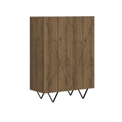Houten bijzetmeubel in walnootkleur, 90 x 41,8 x 125 cm | Connie
