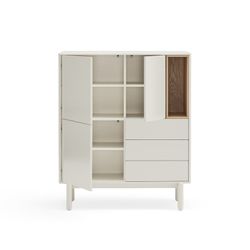 Mueble auxiliar de madera en crema, 100 x 40 x 120 cm | Corvo