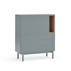 Pearl grey wooden sideboard, 100 x 40 x 120 cm | Corvo