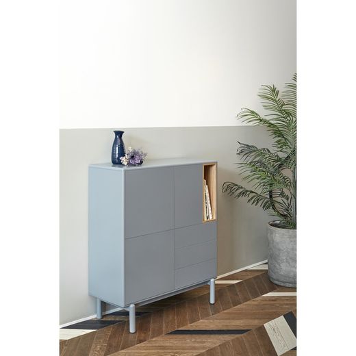 Pearl grey wooden sideboard, 100 x 40 x 120 cm | Corvo