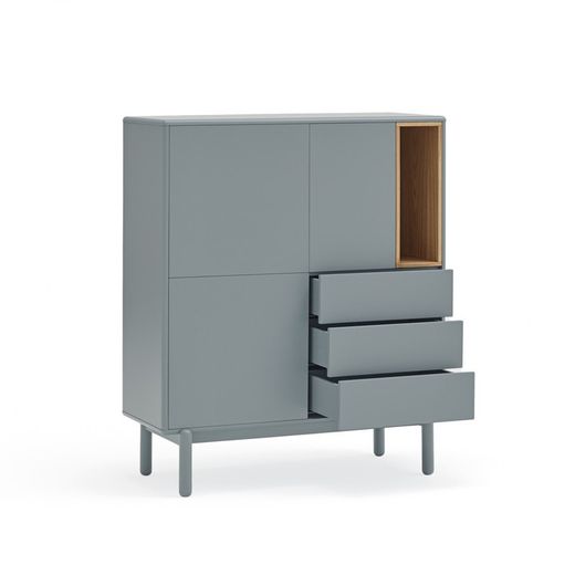 Pearl grey wooden sideboard, 100 x 40 x 120 cm | Corvo
