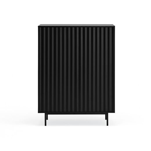 Schwarzes Holz-Sideboard, 97 x 45 x 130 cm | Gesehen