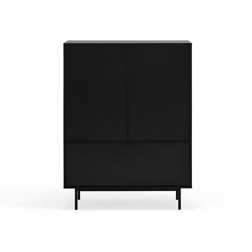 Schwarzes Holz-Sideboard, 97 x 45 x 130 cm | Gesehen