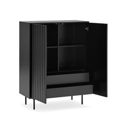 Schwarzes Holz-Sideboard, 97 x 45 x 130 cm | Gesehen