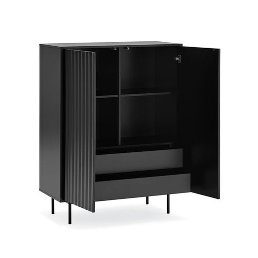 Schwarzes Holz-Sideboard, 97 x 45 x 130 cm | Gesehen