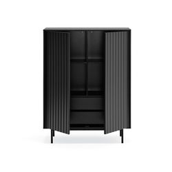 Schwarzes Holz-Sideboard, 97 x 45 x 130 cm | Gesehen