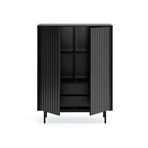Schwarzes Holz-Sideboard, 97 x 45 x 130 cm | Gesehen