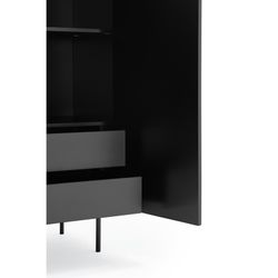 Schwarzes Holz-Sideboard, 97 x 45 x 130 cm | Gesehen