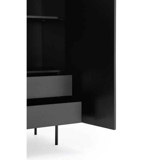 Schwarzes Holz-Sideboard, 97 x 45 x 130 cm | Gesehen