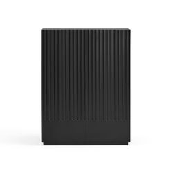 Black and anthracite grey wooden sideboard, 92 x 46 x 120 cm | Doric