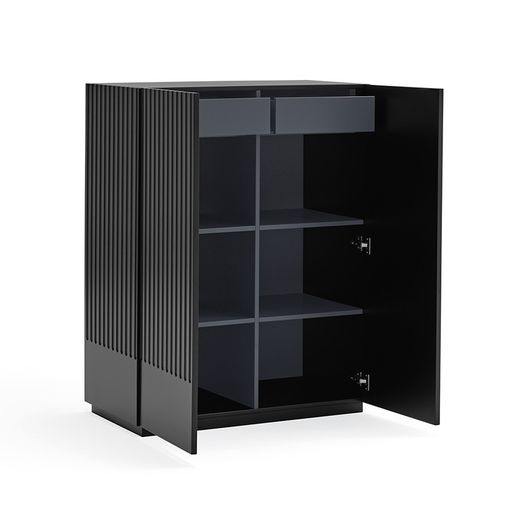 Black and anthracite grey wooden sideboard, 92 x 46 x 120 cm | Doric