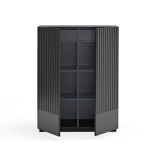 Black and anthracite grey wooden sideboard, 92 x 46 x 120 cm | Doric