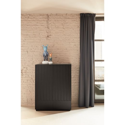 Black and anthracite grey wooden sideboard, 92 x 46 x 120 cm | Doric